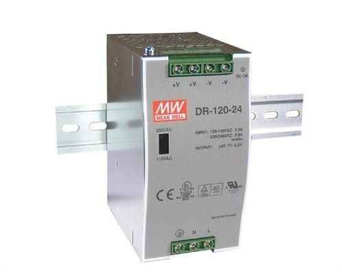 明緯 DR-120-24 導軌式交換式電源供應器 120W 24V(金屬殼)