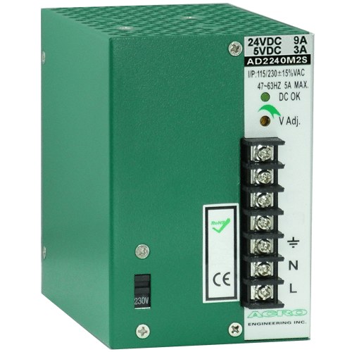 艾可 ACRO AD2240M2S 導軌式雙輸出直流馬達電源供應器 240W 5V+24V