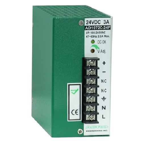 艾可 ACRO AD1072C-24F 導軌式鉛酸電池充電器 72W 24V